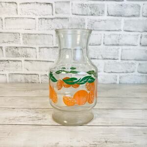Vintage Anchor Hocking Orange Juice Carafe Decanter Glass Pitcher Serveware